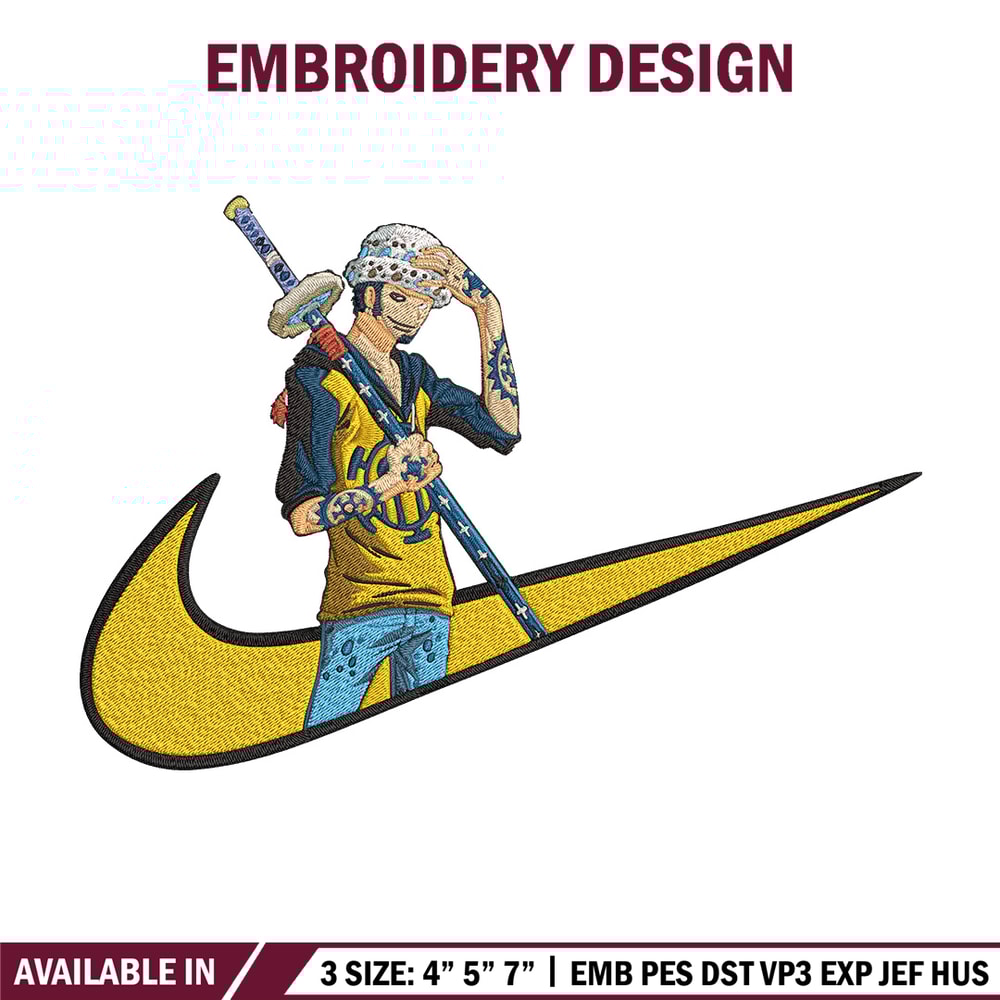 Law nike Embroidery Design, One piece Embroidery, Embroidery File, Nike Embroidery, Anime shirt, Digital download.jpg
