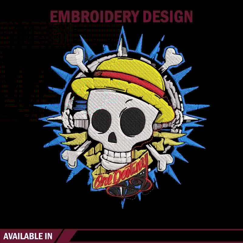Logo One piece Embroidery Design, One piece Embroidery, Embroidery File, Anime Embroidery, Anime shirt,Digital download.jpg