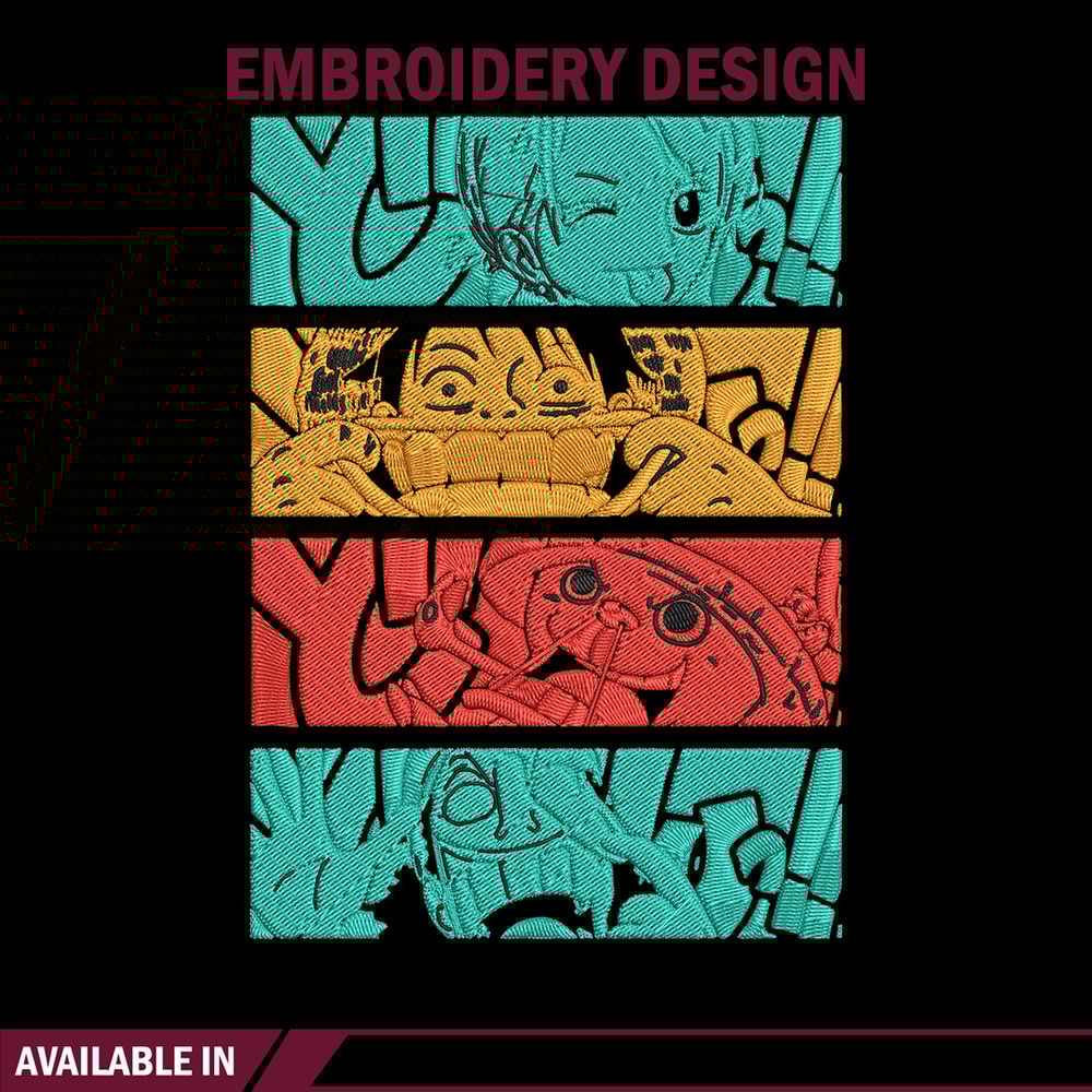 Luffy friends Embroidery Design,One piece Embroidery, Embroidery File, Anime Embroidery, Anime shirt, Digital download.jpg