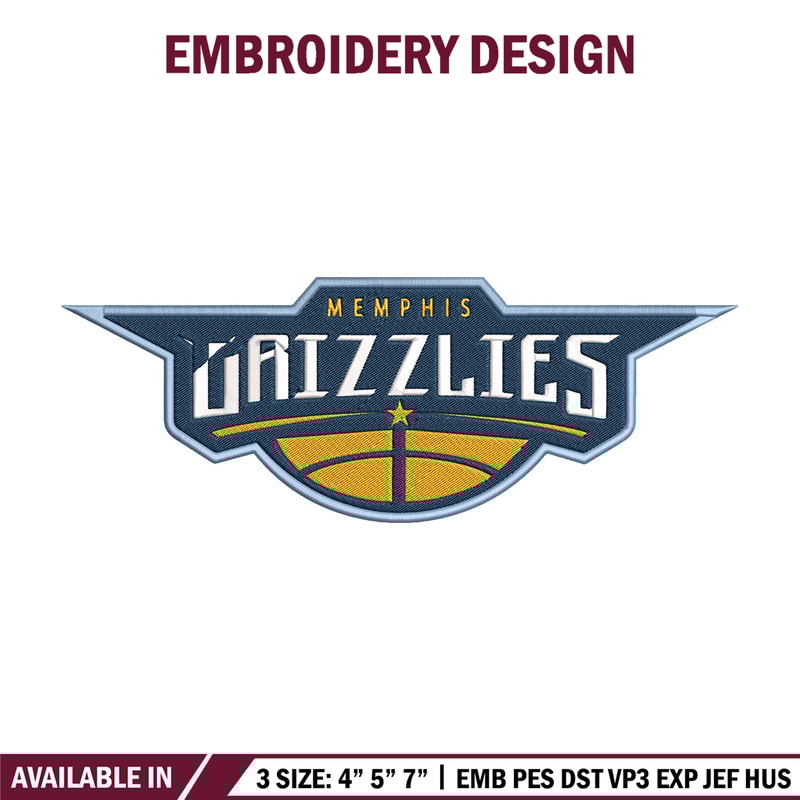 Memphis Grizzlies logo embroidery design, NBA embroidery,Sport embroidery, Embroidery design,Logo sport embroidery.jpg