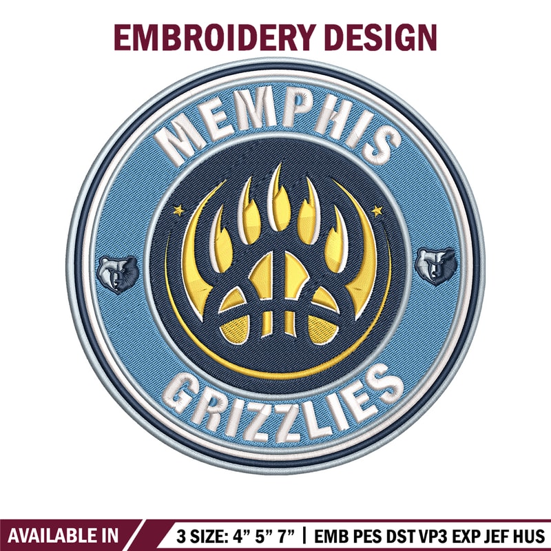 Memphis Grizzlies logo embroidery design, NBA embroidery,Sport embroidery,Embroidery design, Logo sport embroidery.jpg
