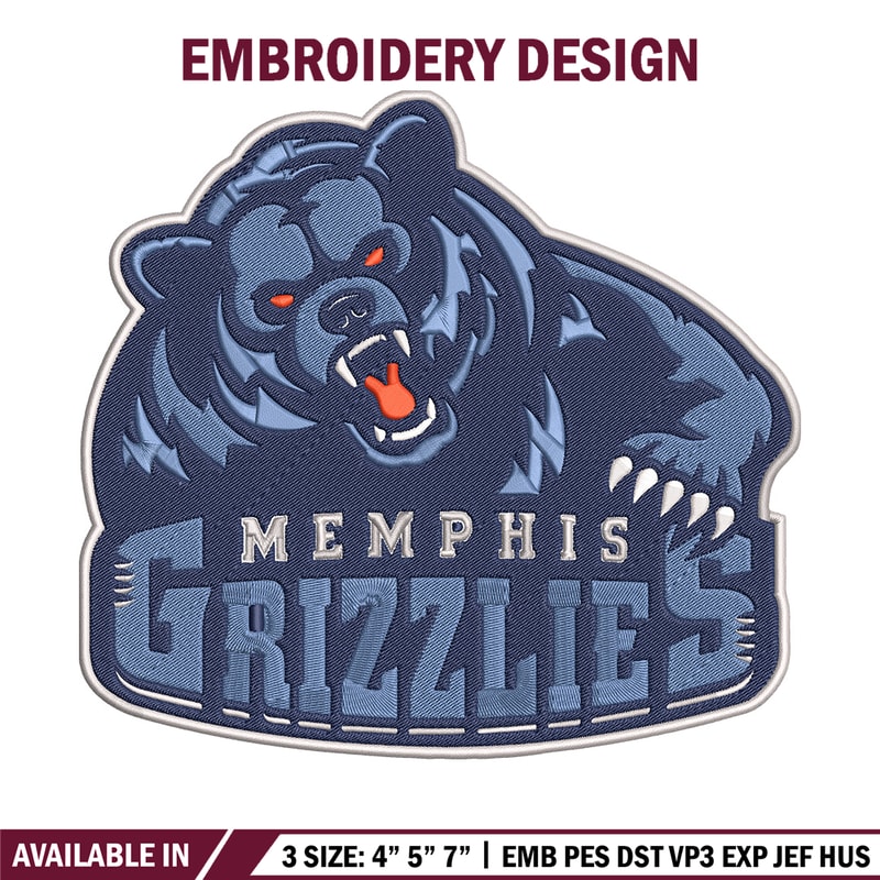 Memphis Grizzlies logo embroidery design,NBA embroidery, Sport embroidery,Embroidery design, Logo sport embroidery.jpg
