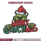 Merry christmas Grinch Embroidery design, Grinch christmas Embroidery, Grinch design, Embroidery File, Instant download..jpg