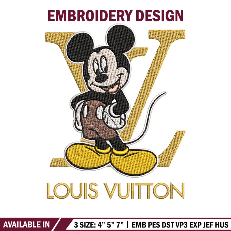 Mickey logo lv Embroidery Design, Lv Embroidery, Embroidery File, Brand Embroidery, Logo shirt, Digital download.jpg