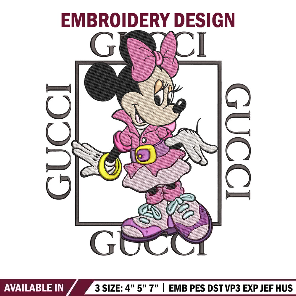 Minnie gucci Embroidery Design, Mickey Embroidery, Embroidery File, Gucci Embroidery, Anime shirt, Digital download.jpg