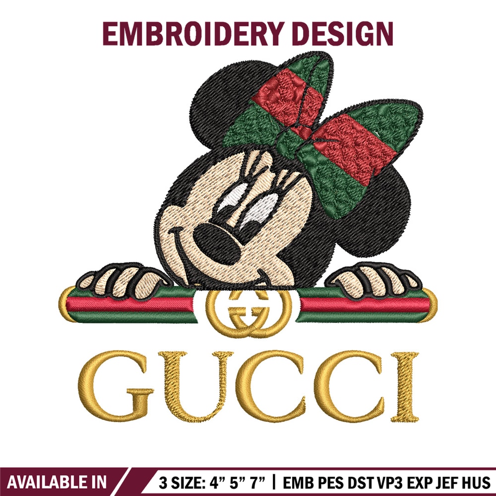 Minnie gucci head Embroidery Design, Gucci Embroidery, Brand Embroidery, Logo shirt, Embroidery File, Digital download.jpg