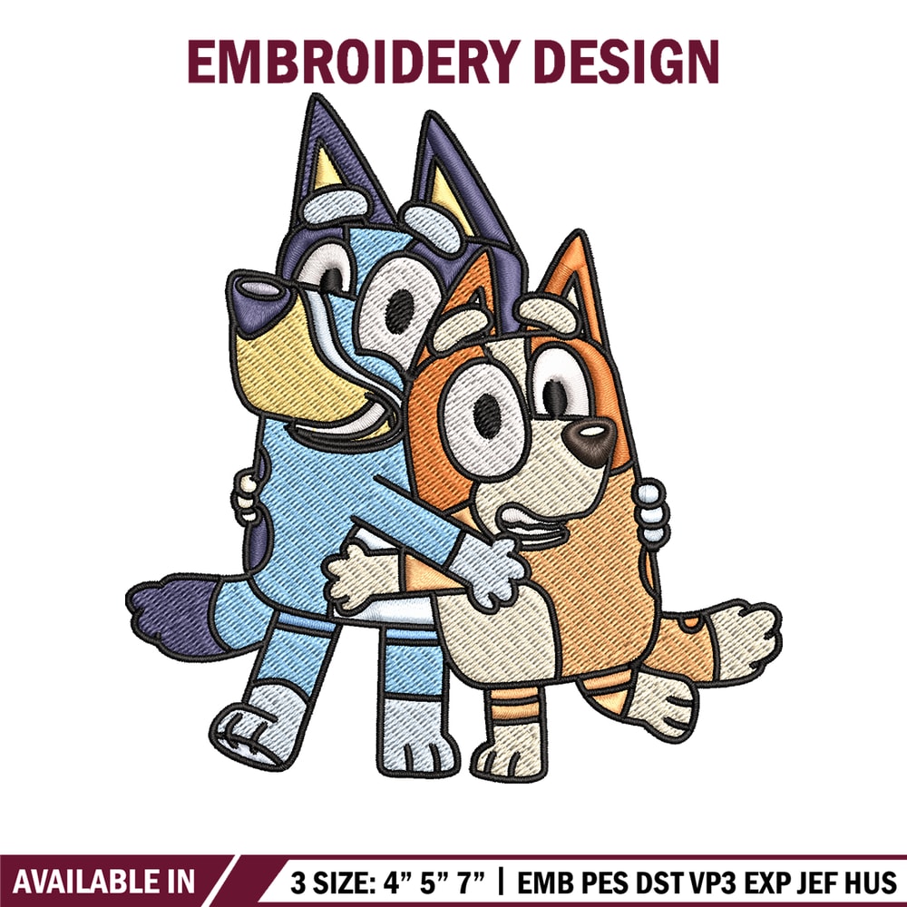 Mom and Dad Bluey Embroidery, Bluey Embroidery, Embroidery File, cartoon design, cartoon shirt, Digital download..jpg