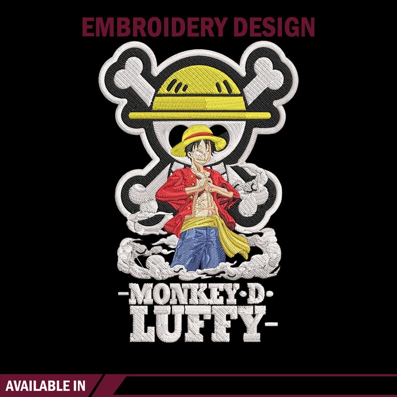 Monkey D Luffy Embroidery Design,One piece Embroidery, Embroidery File, Anime Embroidery, Anime shirt, Digital download.jpg