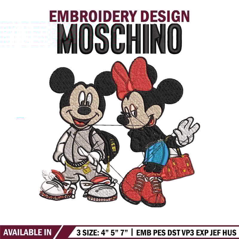 Moschino Mickey and Minnie mouse Embroidery design, Disney Embroidery, cartoon design, Embroidery File, Digital download.jpg