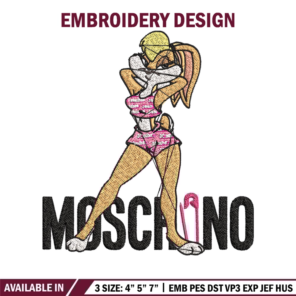 Moschino Milano Lola Bunny Embroidery design, Lola Bunny Embroidery, cartoon design, Embroidery File, Instant download..jpg