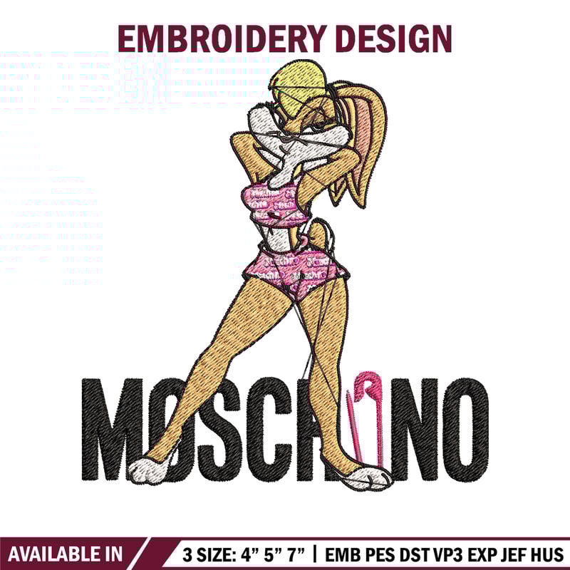 Moschino Milano Lola Bunny Embroidery design, Lola Bunny Embroidery, cartoon design, Embroidery File, Instant download..jpg