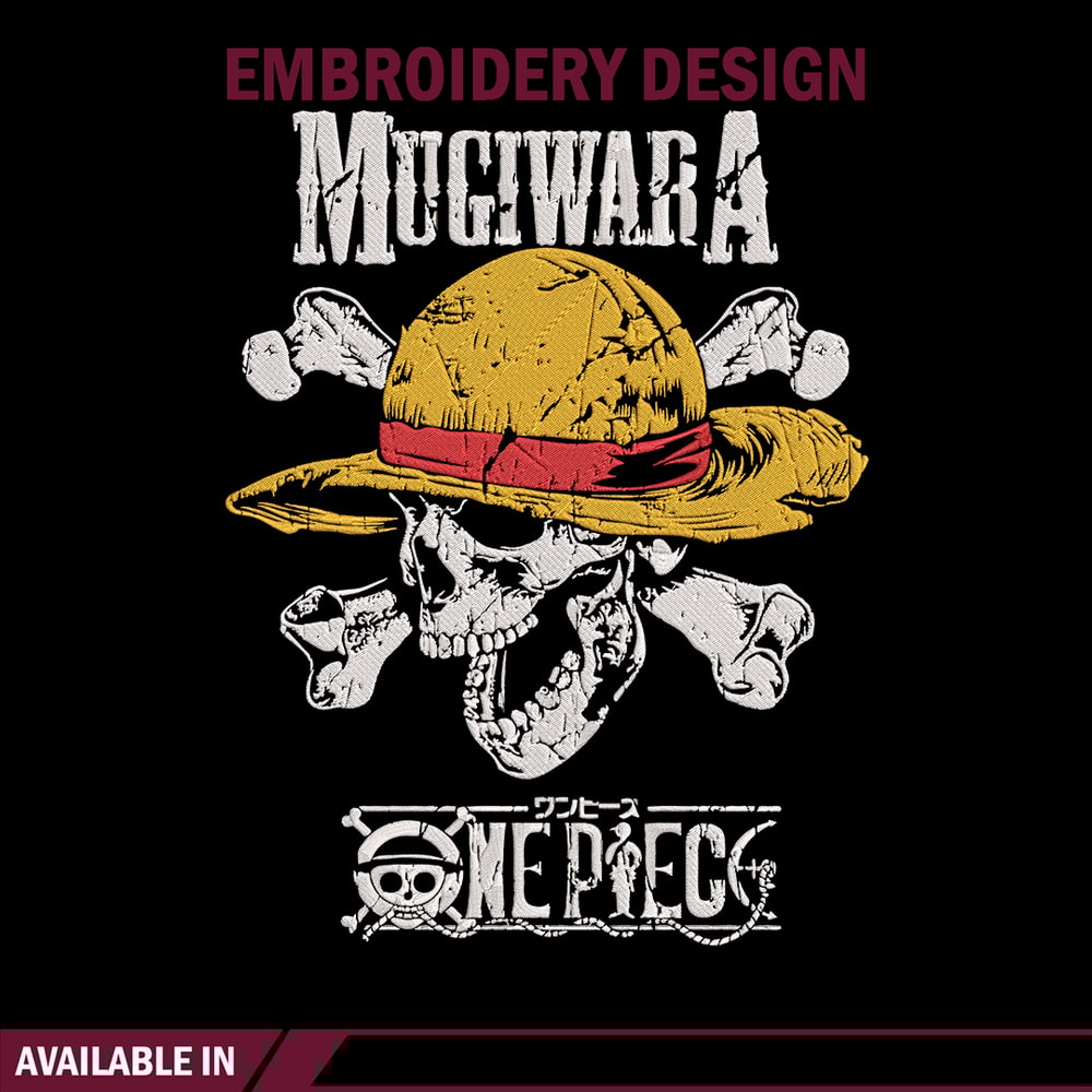 Mugiwara Embroidery Design,One piece Embroidery, Embroidery File, Anime Embroidery, Anime shirt, Digital download.jpg