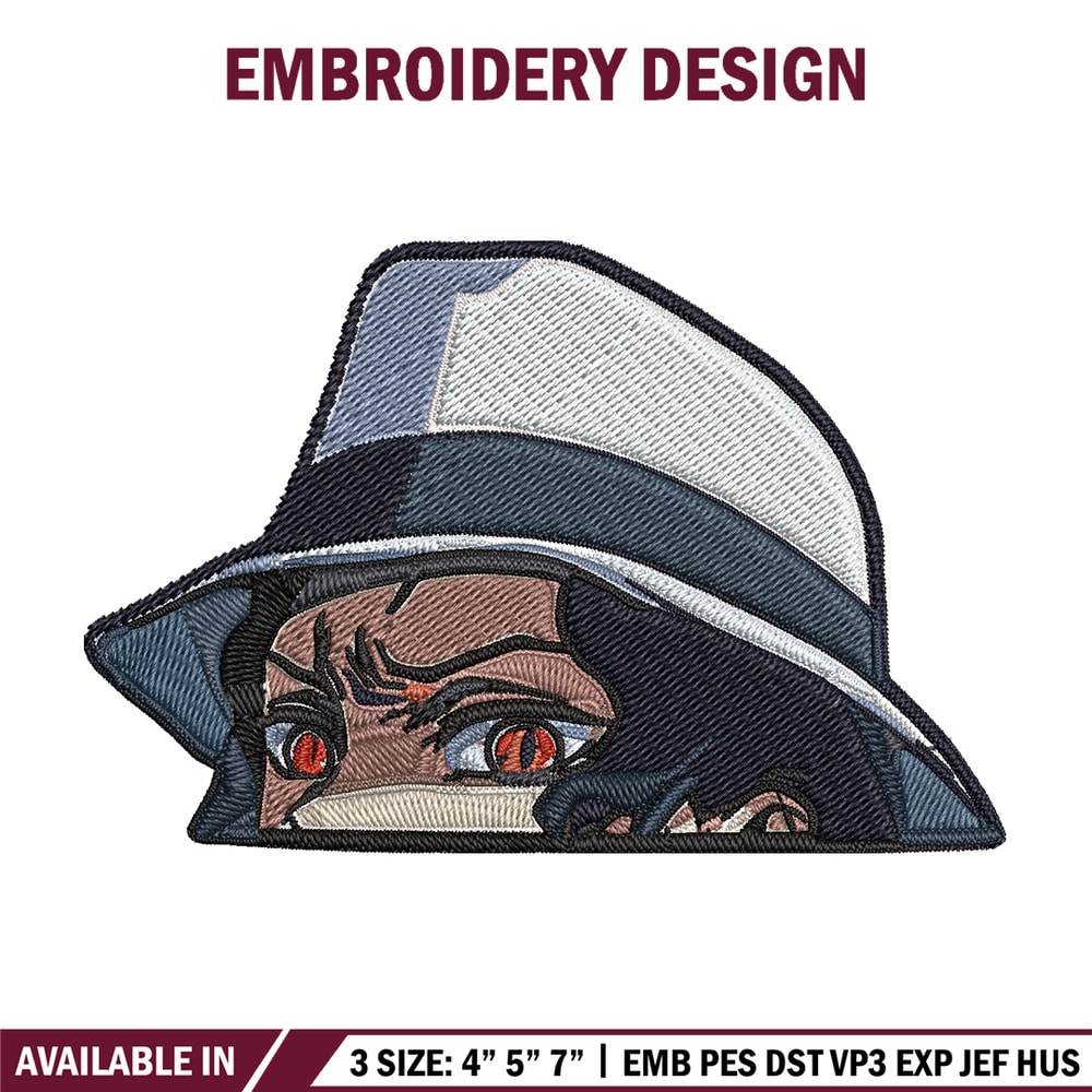 Muzan Peeker Embroidery Design, Demon slayer Embroidery, Embroidery File, Anime Embroidery, Digital download.jpg