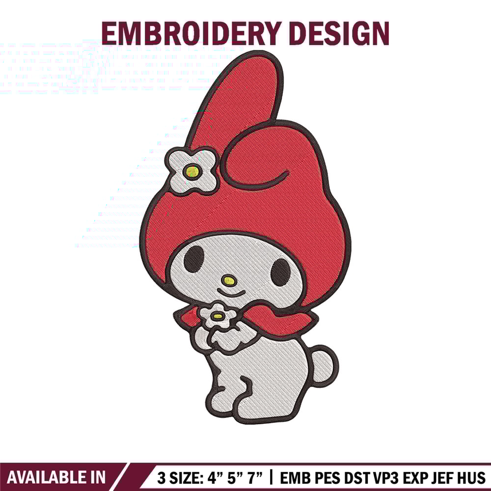 My Melody Embroidery Design, Hello kitty Embroidery, Embroidery File, Anime Embroidery, Anime shirt, Digital download.jpg