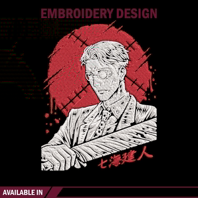 Nanami poster Embroidery Design, Jujutsu Embroidery, Embroidery File, Anime Embroidery, Anime shirt, Digital download.jpg