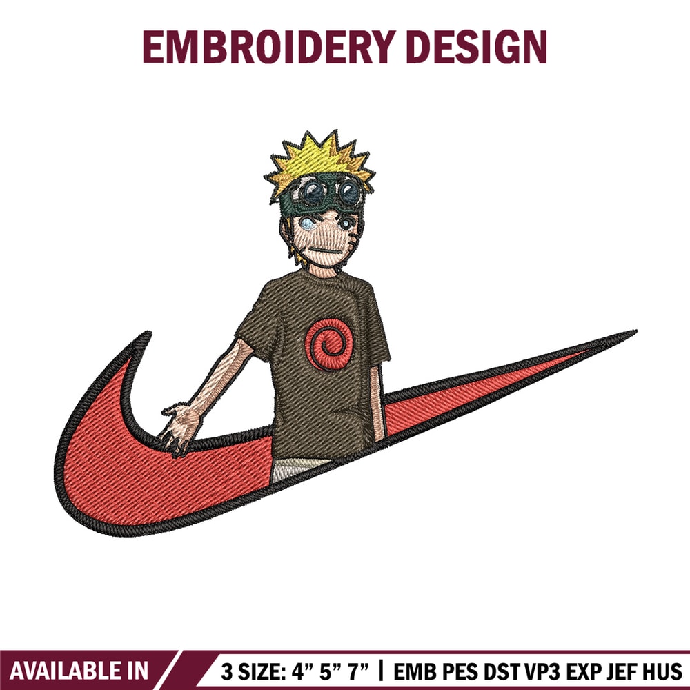 Naruto kid x nike Embroidery Design, Naruto Embroidery, Embroidery File, Nike Embroidery, Anime shirt, Digital download.jpg