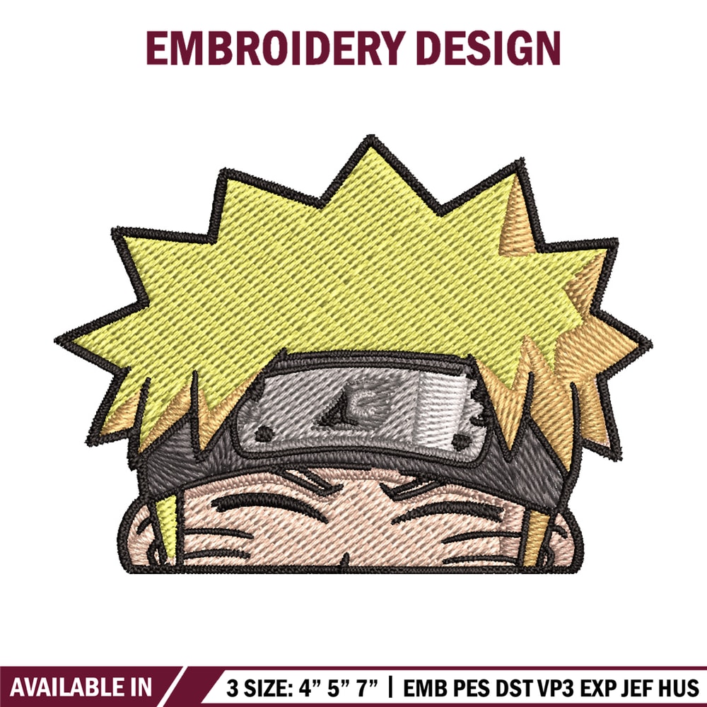 Naruto Peeker Embroidery Design, Naruto Embroidery, Embroidery File, Anime Embroidery, Anime shirt, Digital download.jpg