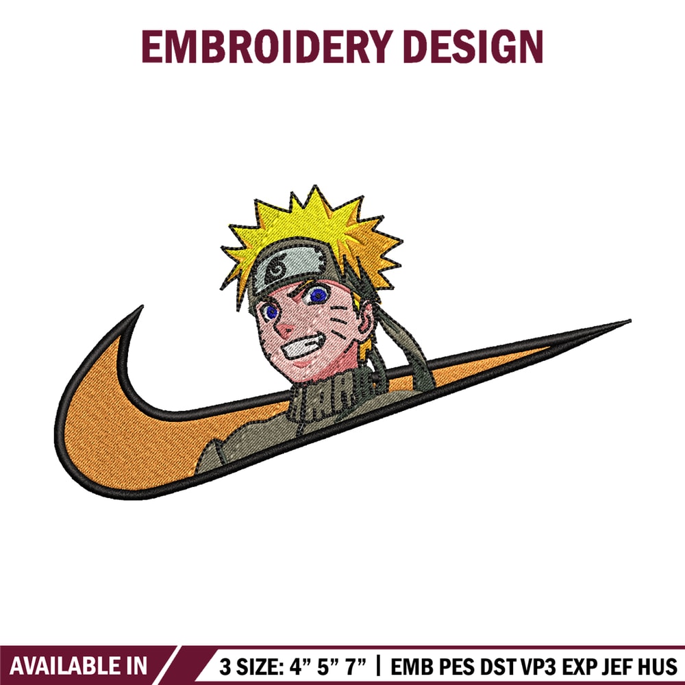 Naruto smile Nike Nike embroidery design, Naruto embroidery, Nike design, anime design, anime shirt, Digital download.jpg