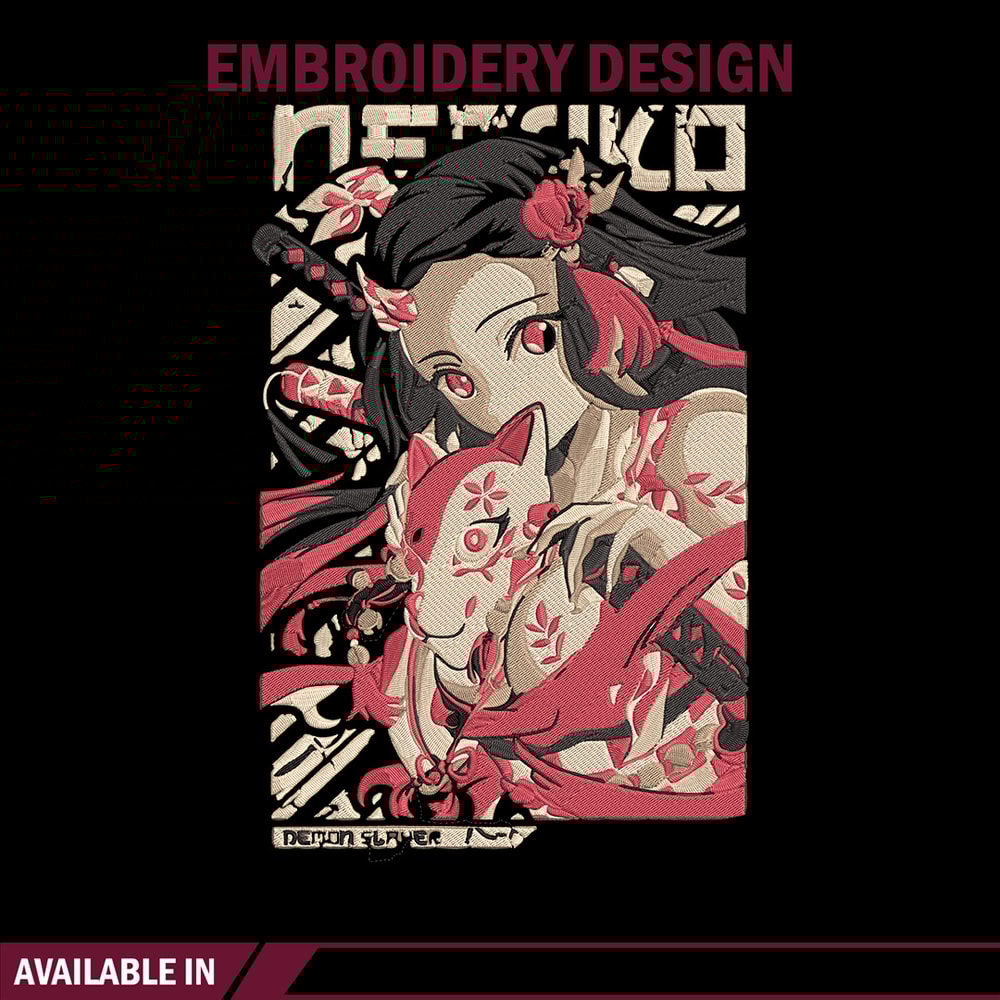 Nezuko poster Embroidery Design, Demon slayer Embroidery, Embroidery File, Anime Embroidery, Digital download.jpg
