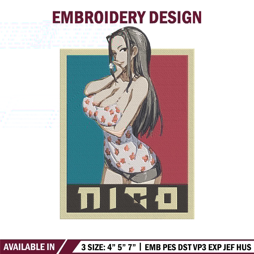Nico Robin Embroidery Design, One piece Embroidery, Embroidery File, Anime Embroidery, Anime shirt, Digital download.jpg