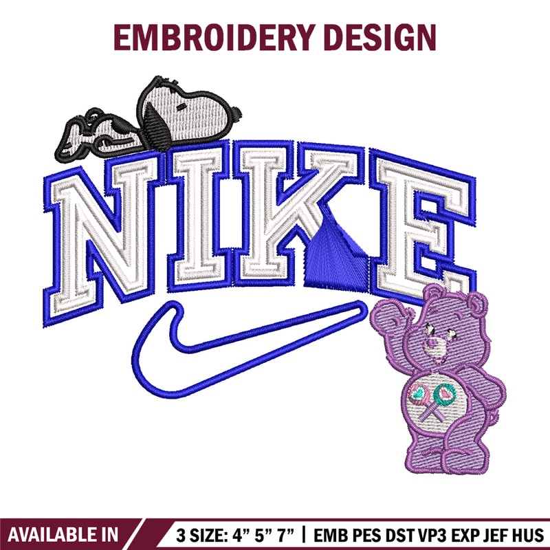 Nike bear dog embroidery design, Cartoon embroidery, Nike design, Embroidery shirt, Embroidery file,Digital download.jpg