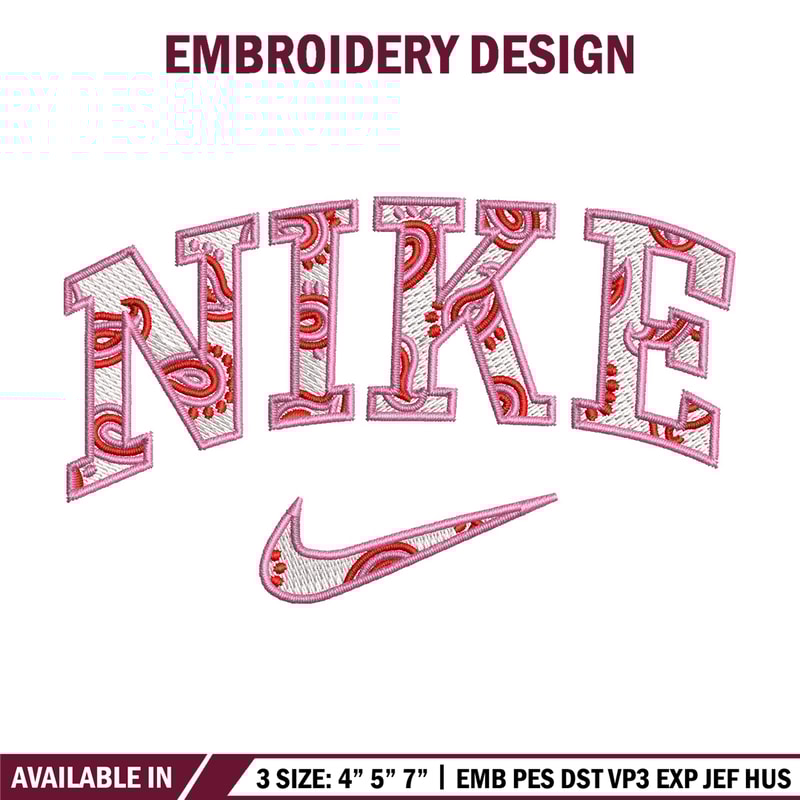 Nike pink embroidery design, Nike embroidery, Emb design, Embroidery shirt, Embroidery file, Digital download.jpg