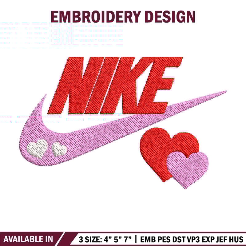 Nike pink love Embroidery Design, Brand Embroidery, Nike Embroidery, Embroidery File, Logo shirt, Digital download.jpg