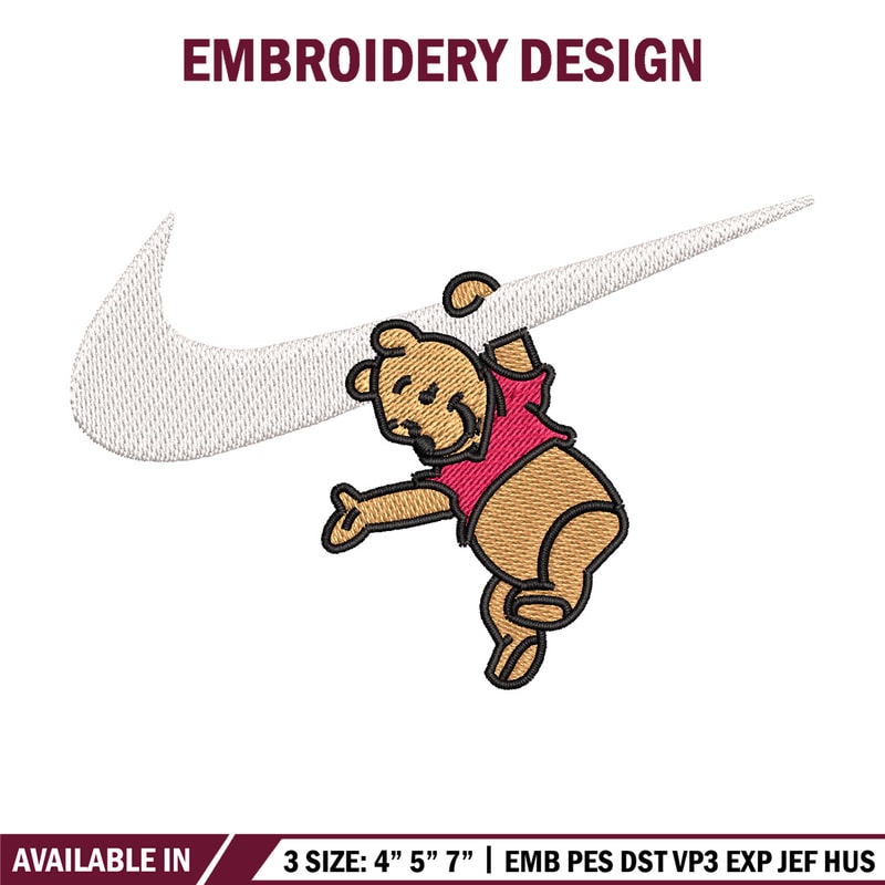 Nike pooh embroidery design, Disney pooh embroidery, Nike design, Embroidery shirt, Embroidery file, Digital download.jpg
