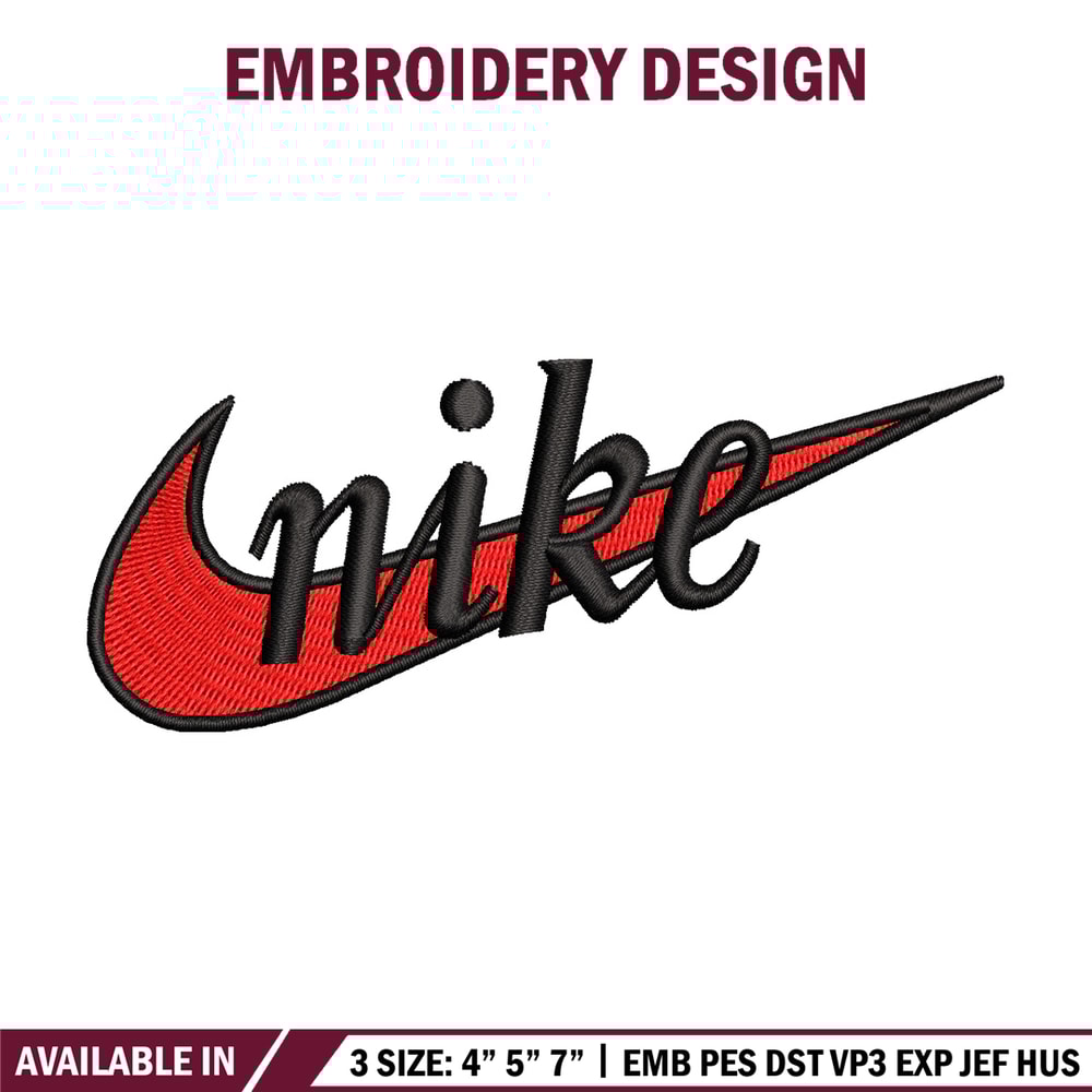 Nike red embroidery design, Nike embroidery, Nike design, Embroidery file,Embroidery shirt, Digital download.jpg
