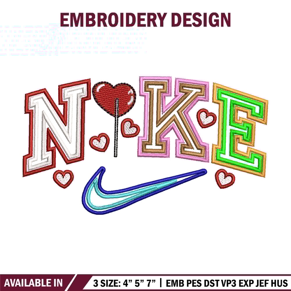 Nike red heart embroidery design, Logo embroidery, Nike design, Embroidery shirt, Embroidery file, Digital download.jpg