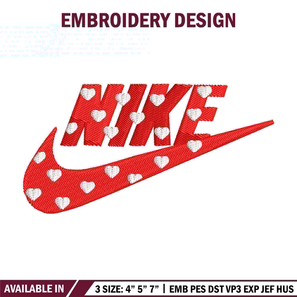 Nike red heart embroidery design, Nike embroidery, Nike design, Embroidery shirt, Embroidery file, Digital download.jpg