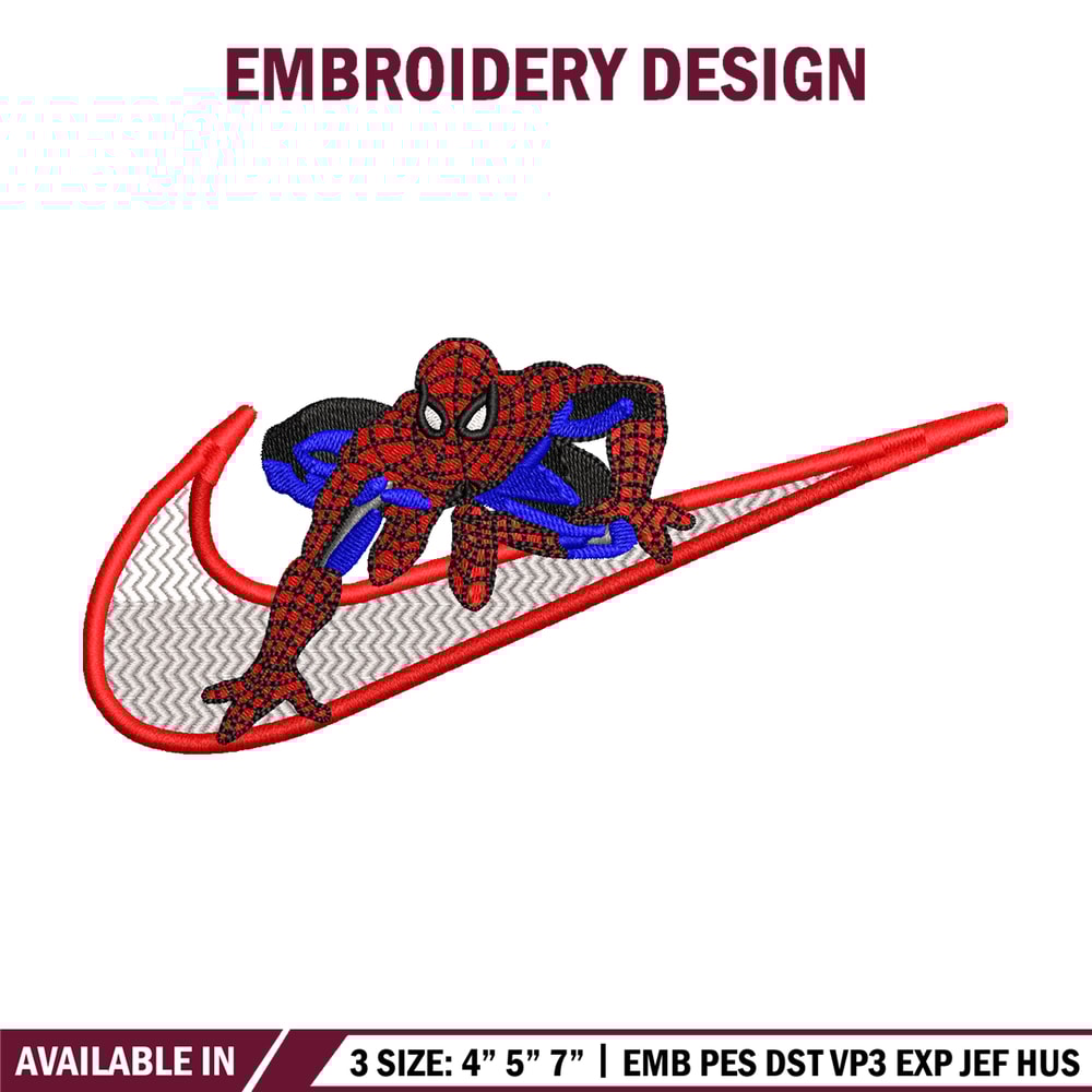 Nike Spiderman Logo embroidery design, Spiderman embroidery, Nike design, movie design, movie shirt, Digital download.jpg