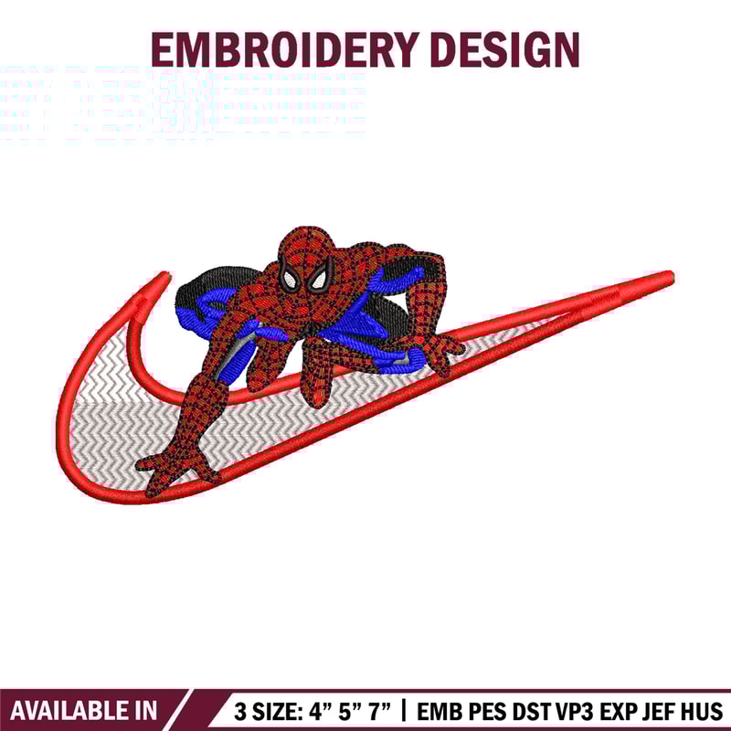 Nike Spiderman Logo embroidery design, Spiderman embroidery, Nike design, movie design, movie shirt, Digital download.jpg