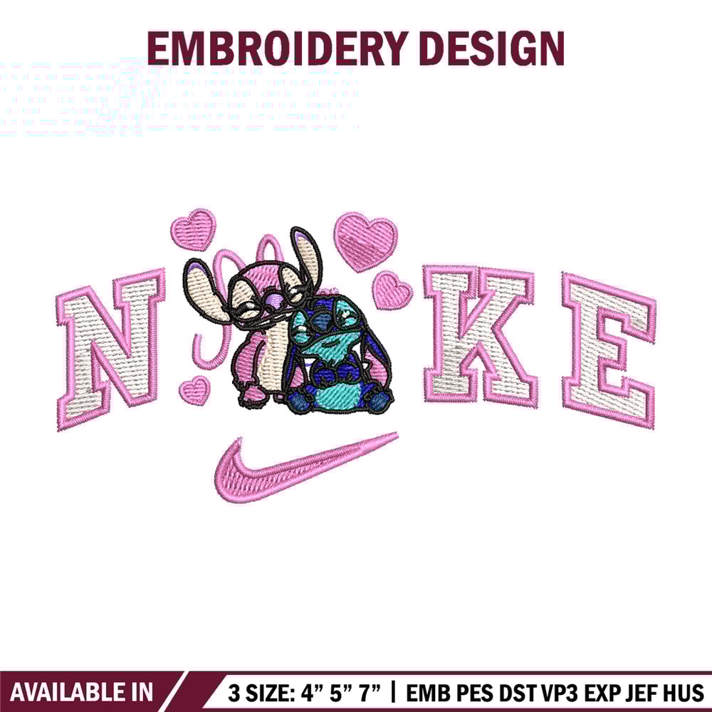 Nike stitch love embroidery design, Stitch embroidery, Nike design, Embroidery file,Embroidery shirt, Digital download.jpg