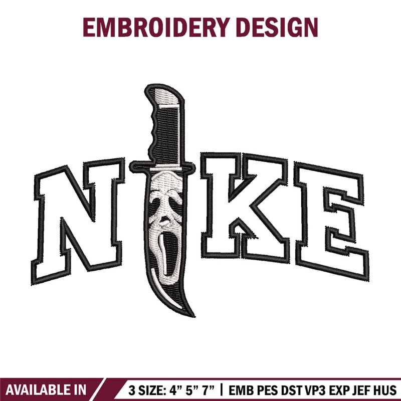 Nike x knife embroidery design, Horror embroidery, Nike design, Embroidery shirt, Embroidery file, Digital download.jpg