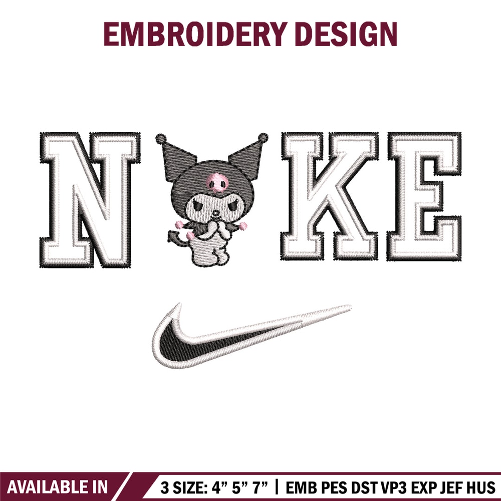 Nike x kuromi embroidery design, Kuromi embroidery, Nike design, Embroidery shirt, Embroidery file,Digital download.jpg