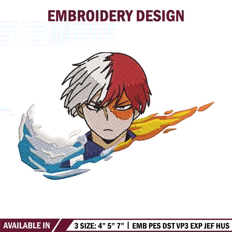 Nike x Todoroki embroidery design, My hero academia embroidery, Nike design, anime design, anime shirt, Digital download.jpg