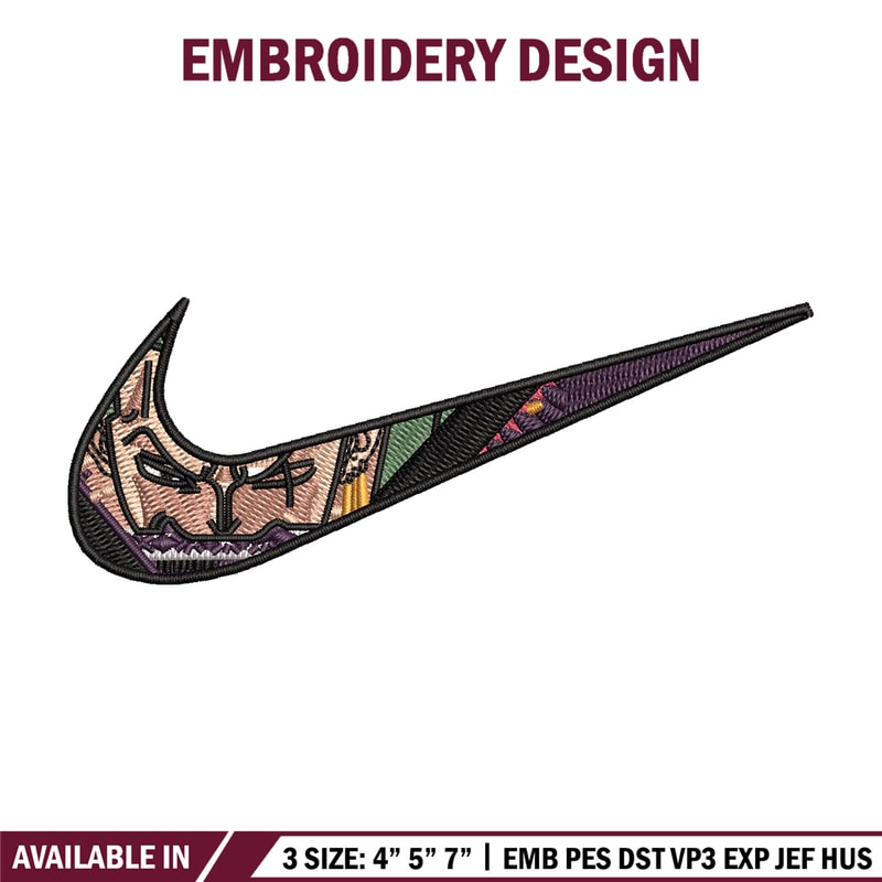 Nike x zoro embroidery design, One piece embroidery, Nike design, Embroidery shirt, Embroidery file, Digital download.jpg