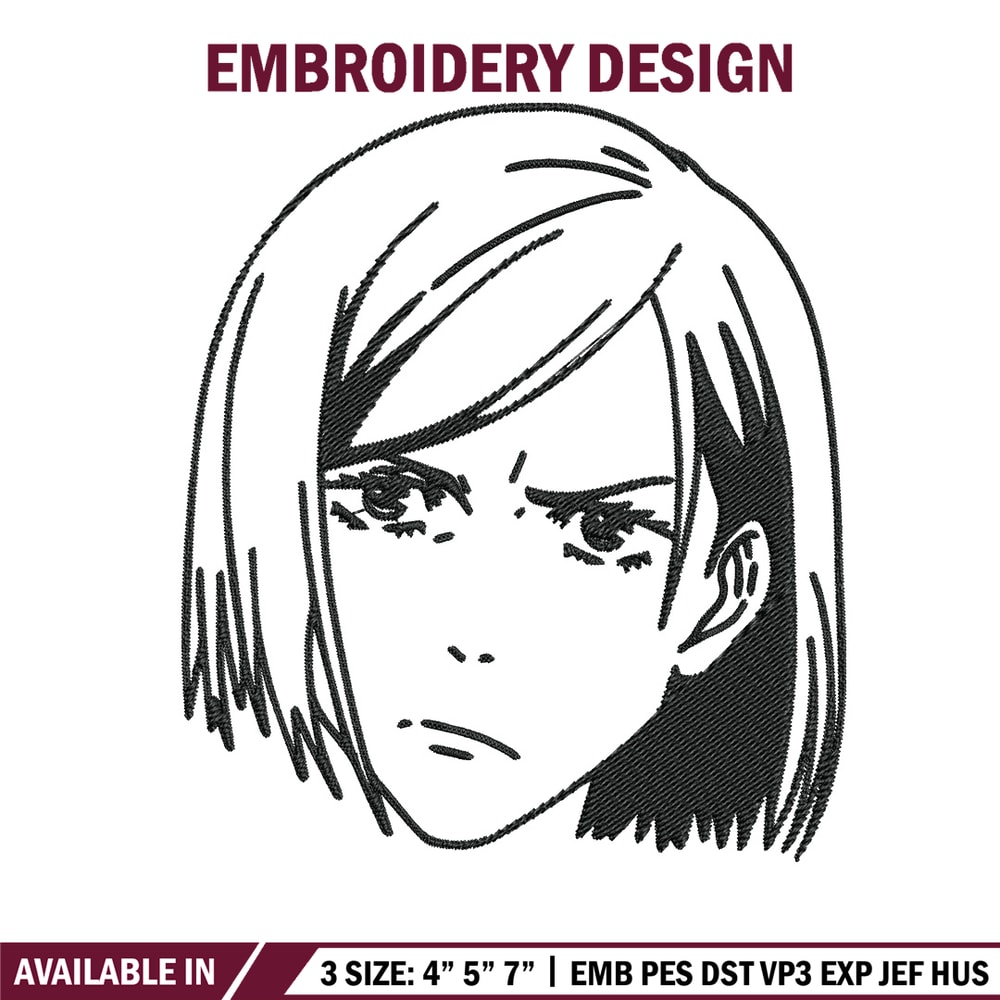Nobara face Embroidery Design, Jujutsu Embroidery, Embroidery File, Anime Embroidery, Anime shirt, Digital download.jpg