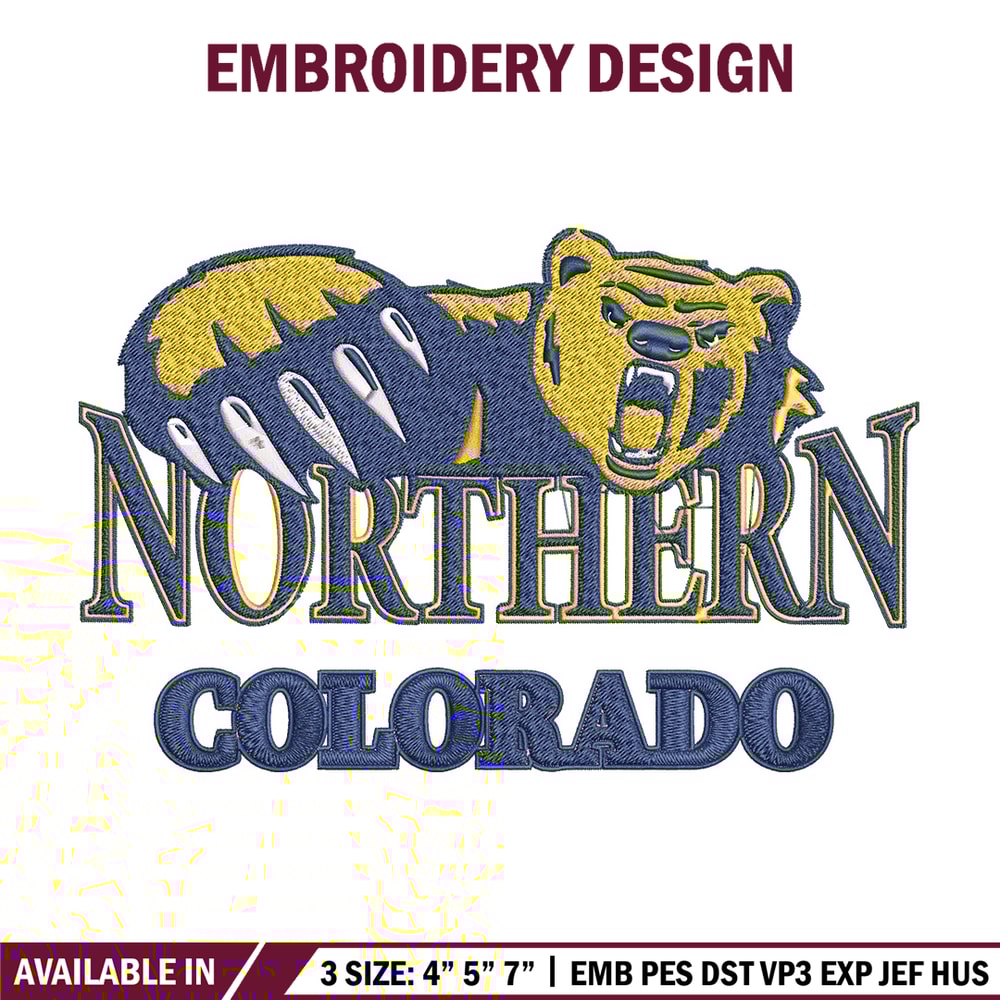 Northern Colorado logo embroidery design, College embroidery,Sport embroidery, logo sport embroidery, Embroidery design.jpg
