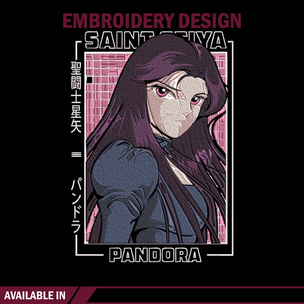 Pandora poster Embroidery Design, Saint Seiya Embroidery, Embroidery File, Anime Embroidery,Anime shirt,Digital download.jpg