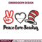 Peace Love Reading Embroidery Design, Embroidery File, logo Embroidery, logo shirt, Embroidery design, Digital download..jpg