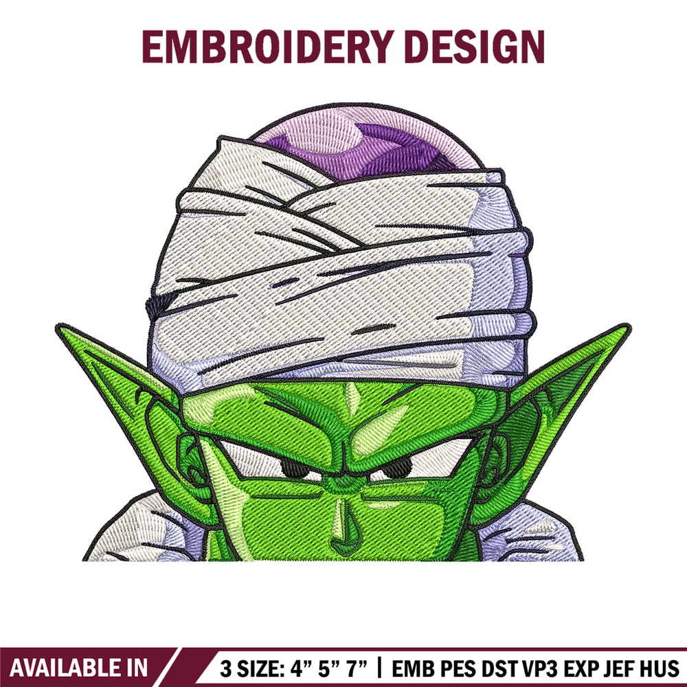 Piccolo Peeker Embroidery Design, Dragonball Embroidery, Embroidery File, Anime Embroidery, Anime shirt,Digital download.jpg