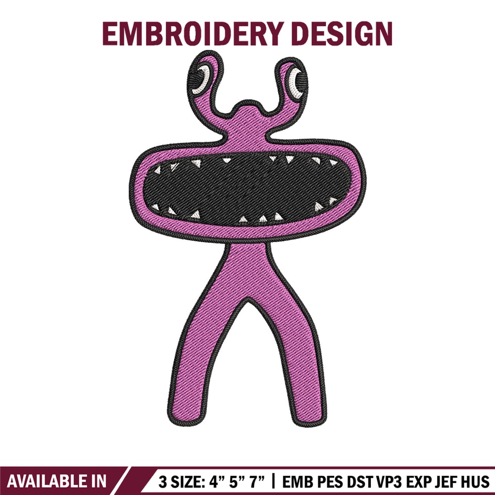 Pink Rainbow Embroidery Design, Rainbow Friends Embroidery, Embroidery File, Anime Embroidery, Digital download..jpg