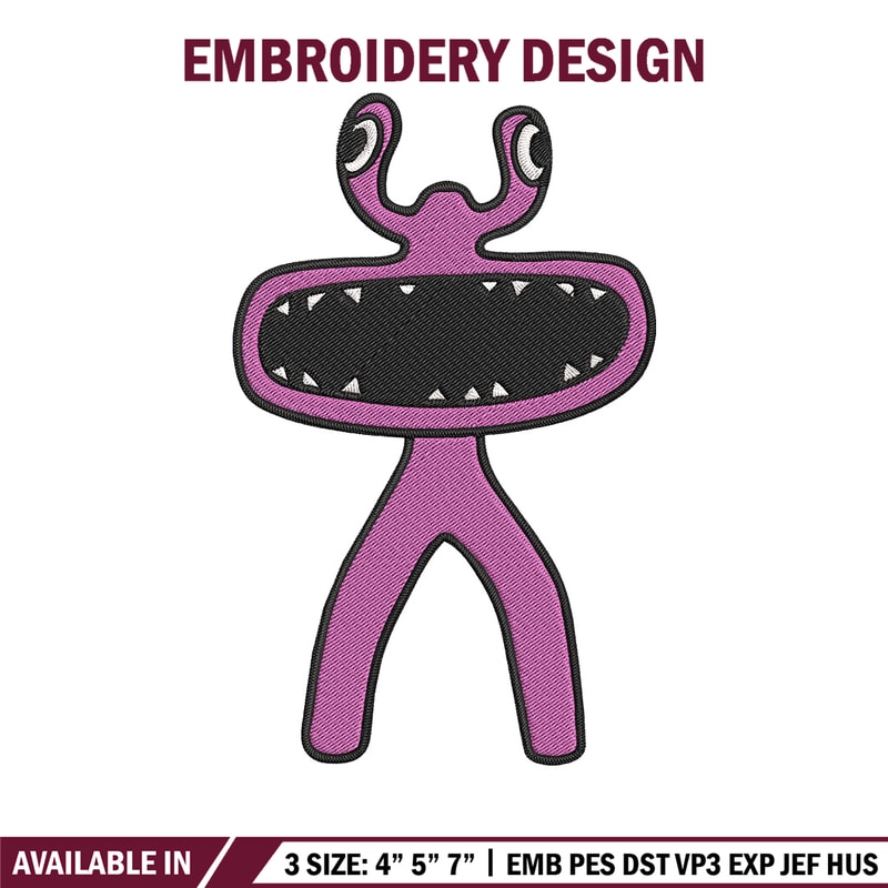 Pink Rainbow Embroidery Design, Rainbow Friends Embroidery, Embroidery File, Anime Embroidery, Digital download.jpg