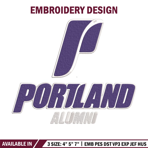 Portland Pilots logo embroidery design, NCAA embroidery, Embroidery design, Logo sport embroidery, Sport embroidery..jpg