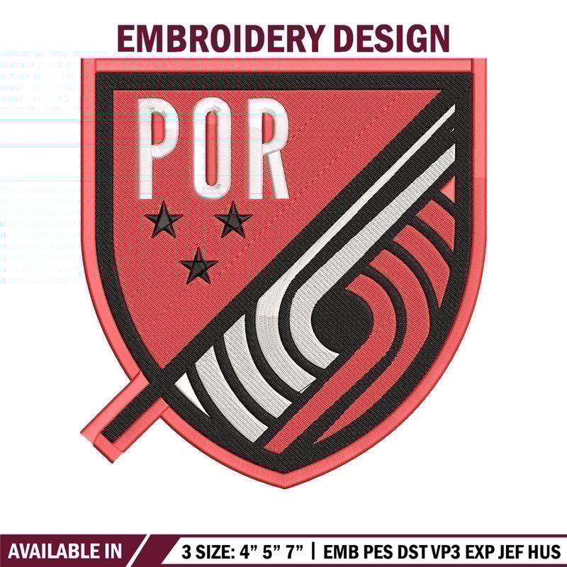 Portland Trail Blazers logo embroidery design, NBA embroidery,Sport embroidery, Embroidery design,Logo sport embroidery..jpg