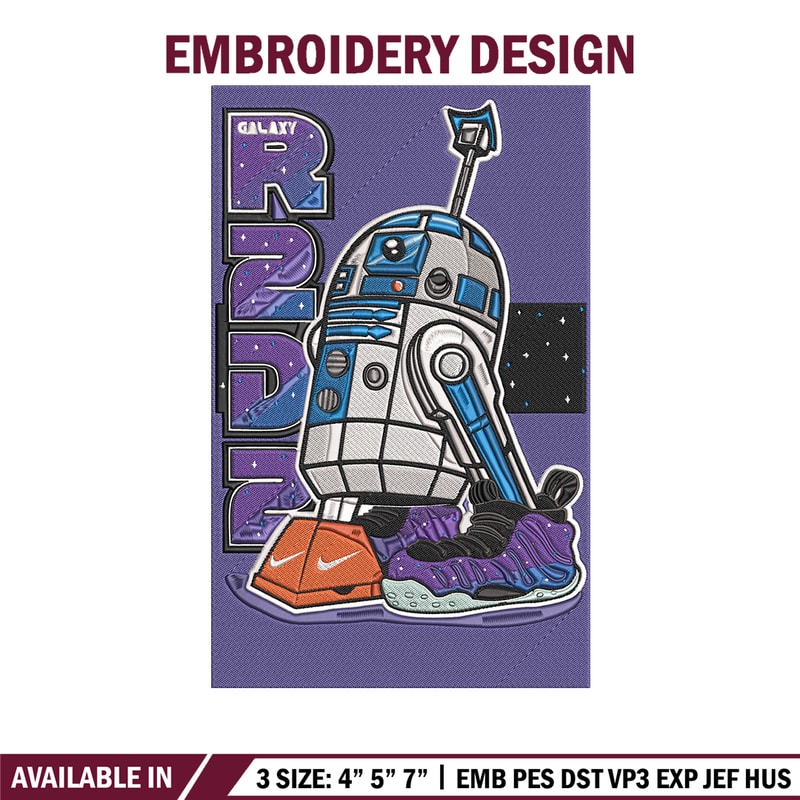 R2 D2 poster Embroidery Design, Star Wars Embroidery, Embroidery File, Anime Embroidery, Anime shirt, Digital download.jpg