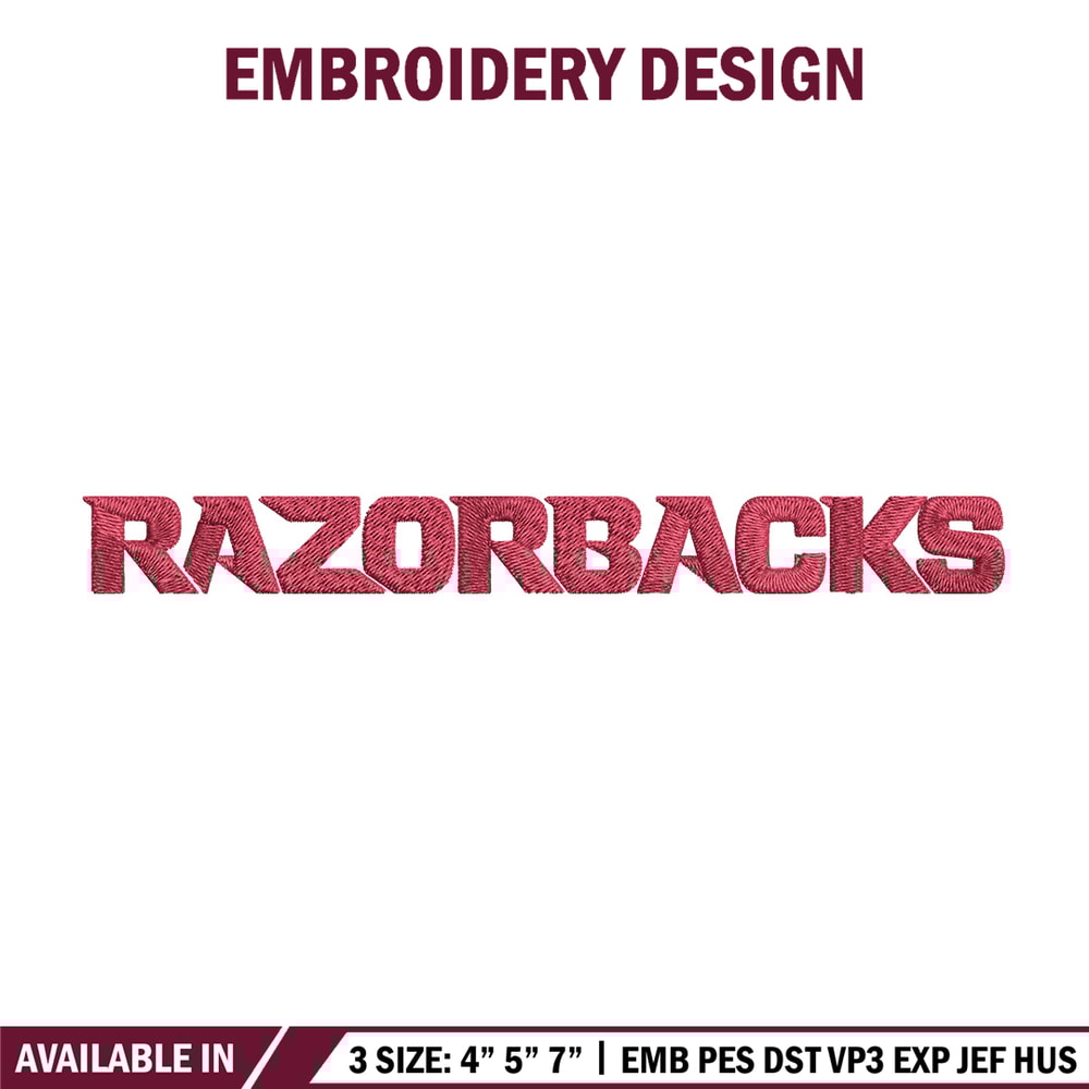 Razorbacks Logo embroidery design, Logo embroidery, Sport embroidery, logo sport embroidery, Embroidery design.jpg
