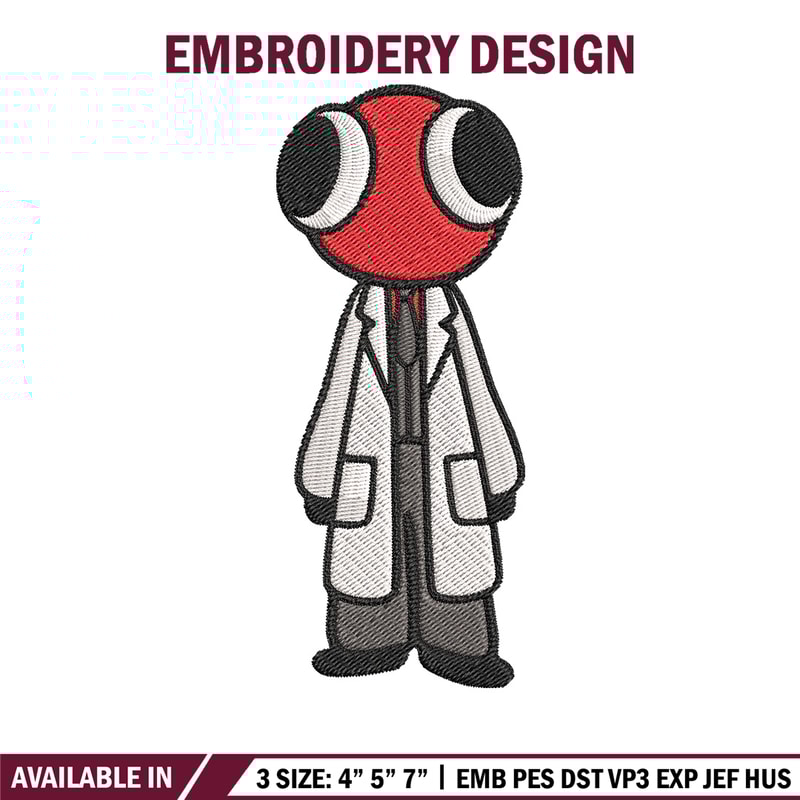 Red Rainbow Embroidery Design, Rainbow Friends Embroidery, Embroidery File, Anime Embroidery, Digital download.jpg